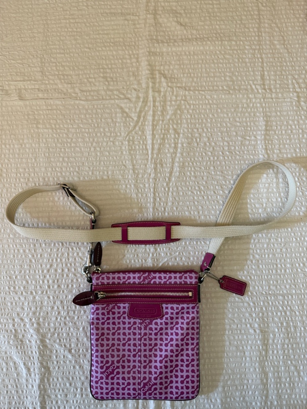 Coach Penelope Slingback Pink Patterned Crossbody Bag with Adjustable Strap